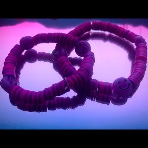 Pink and Purple Smiley Bracelet